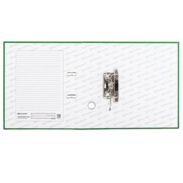 Папка-регистратор А4 75мм BRAUBERG с уголком, зеленая с покрытием из полипропилена 1/20 (Клиент)