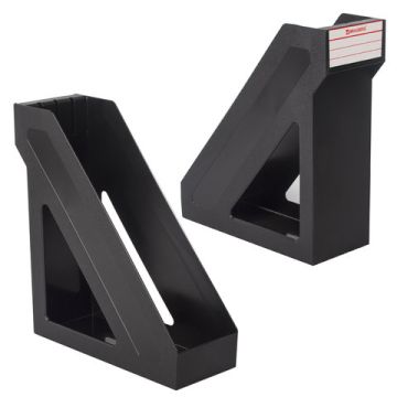 Лоток вертикальный для бумаг 265х100х285мм черный Basic Brauberg 1/12