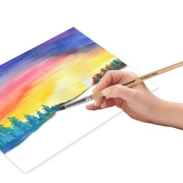 Кисти 5шт Пони круглые №1,4, Коза круглая №3,6, Щетина плоская №4 ПИФАГОР 1/12