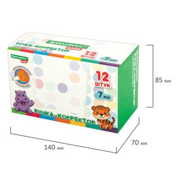 Корректор-ручка 7мл метал.наконечник Зверята Brauberg 1/12/576 (Клиент)