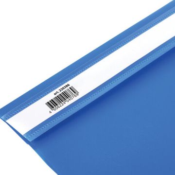 Папка скоросшиватель с прозр верхн лист BRAUBERG А4 голубой 1/25