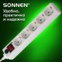 Сетевой фильтр 1,8м SONNEN U-351 5 розеток с заземлением 10 А белый 1/40 (Клиент)