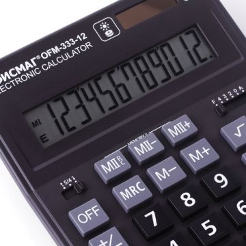 Калькулятор настольный ОФИСМАГ OFM-333, 12 разрядов, двойное питание 200x154 мм 1/20/40
