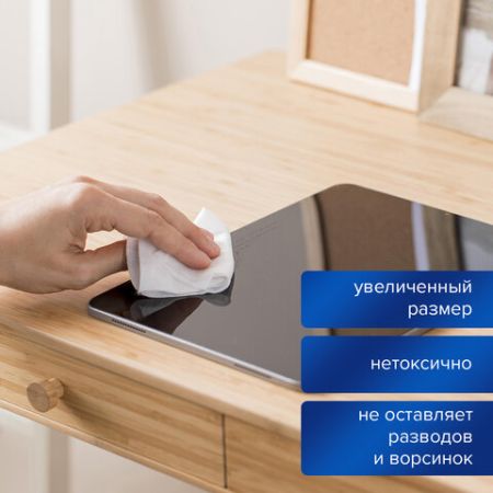 Чистящие салфетки BRAUBERG для мониторов оптики и пластика антибактер 1/12