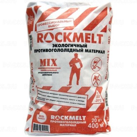 Реагент антигололедный ROCKMELT MIX (Рокмелт Микс) 20кг, техническая соль, мешок