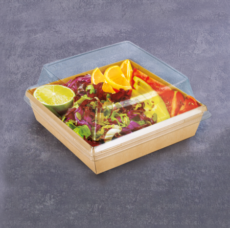 Крышка для контейнера 950мл-1250мл 165х165х40мм OneClick прозр купольная 1EA 50/300 