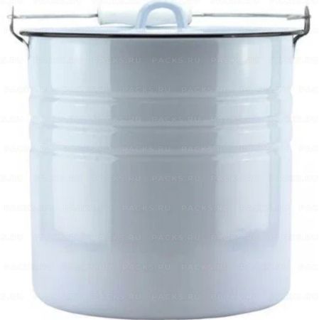 Ведро эмаль 12л с крышкой серо-голубое цилиндр 1/1 