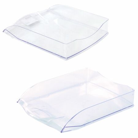 Лоток горизонтальный для бумаг 340х270х60мм А4 прозрачный Delta Brauberg 1/20 (Клиент)