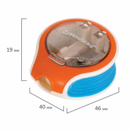 Точилка 1 отверстие с контейнером BRAUBERG Mix Soft 1/12
