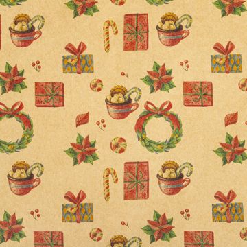 НГ Бумага упаковочная 70х100см ЗОЛОТАЯ СКАЗКА Christmas Kraft 10дизайнов 1/50