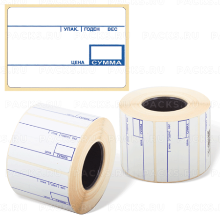 Термоэтикетка (58х40) EKO В для термопринтера и весов с препринтом (580шт) 1/10/50