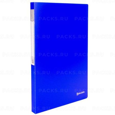 Папка скоросшиватель пруж внутр карман синяя до 100л 0,7мм BRAUBERG NEON 1/30 