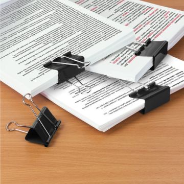 Зажимы для бумаг 41мм на 200л (12шт) черные в картонной коробке Staff 1/120