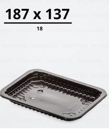 Лоток под запайку  187х137х18 черный ЭУ 540/540 