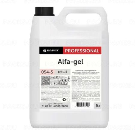 Средство жидкое 5л для уборки санит.помещ, PRO-BRITE ALFA-GEL кислотное концент гель 1/4