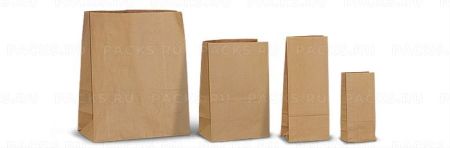 Пакет бумажный крафт 140х60х225 без ручек и печати 100/1800