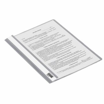 Папка скоросшиватель с прозр верхн лист BRAUBERG А4 серый 1/25/400