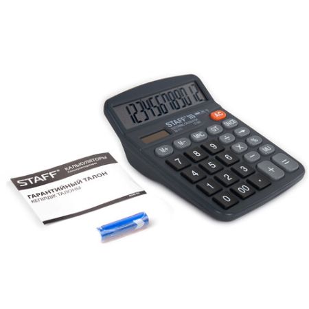 Калькулятор настольный STAFF PLUS DC-111 (180x145мм) 12 разр дв. питание + батарейка 1/1