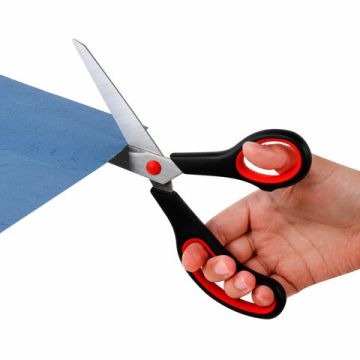 Ножницы набор 5шт (140,170,190,220,240мм) метал черно-красные вставки европодвес Brauberg 1/12 (Клие