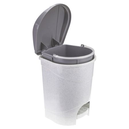 Ведро 19л с крышкой и педалью мусорное серое IDEA 1/4 (Клиент)