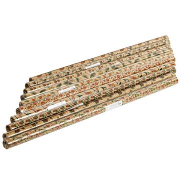 НГ Бумага упаковочная 70х100см ЗОЛОТАЯ СКАЗКА Christmas Kraft 10дизайнов 1/50