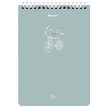 Блокнот 60л А5 гребень картон клетка BRAUBERG Pastel 1/4/80