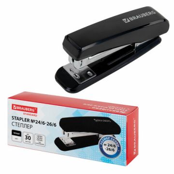 Степлер №24/6 26/6 до 30л Standard BRAUBERG 1/12 (Клиент)