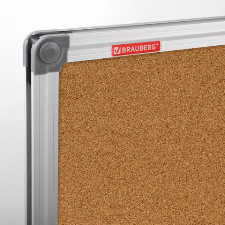 Доска пробковая 45х60см для объявлений алюмингевая рамка BRAUBERG 1/1 (Клиент)