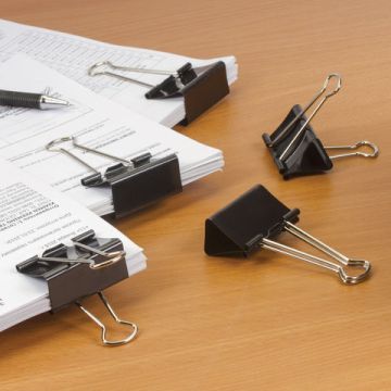 Зажимы для бумаг 51мм на 230л (12шт) черные в картонной коробке Staff 1/60