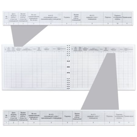 Журнал приема и сдачи ключей 50л А4 204х290мм картон гребень 1/5/20 (Клиент)