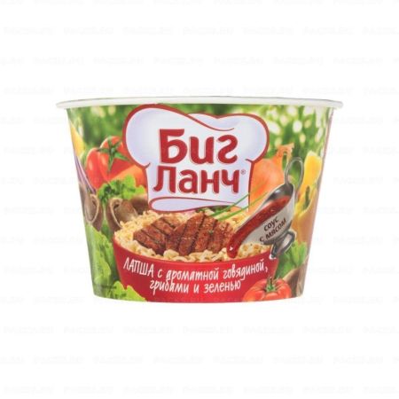 Продукты, Лапша Биг Ланч говядина/грибы/зелень 90гр 1/24