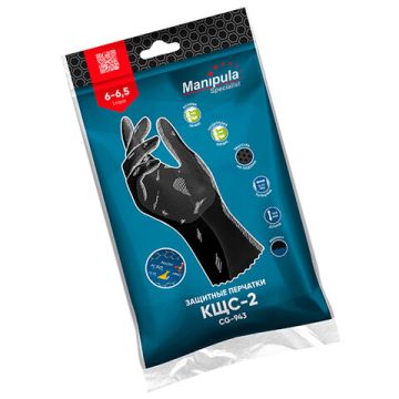 Резиновые перчатки КЩС-2 латексные ультратонкие разм 9-9,5 черные MANIPULA 1/12/120 (Клиент)