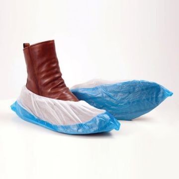 Чехол для обуви бахилы ЛАЙМА ДВОЙНЫЕ(со стелькой) (50пар)40х14 80мкм 1/48 (Клиент)