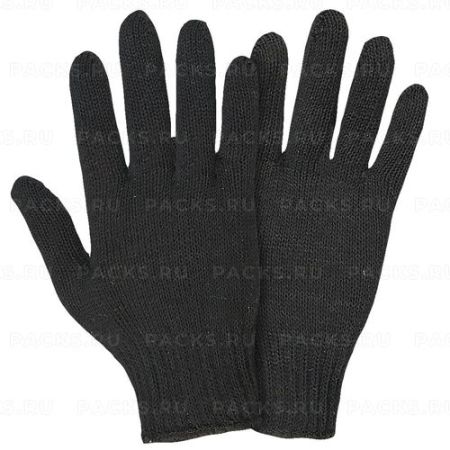 Перчатки без ПВХ рабочие х/б 6-нитка 7класс черные  10/200