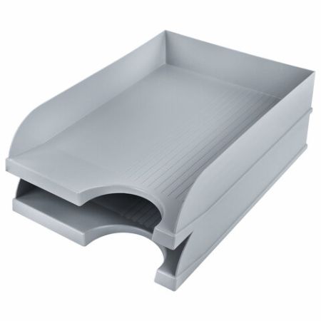 Лоток горизонтальный для бумаг 350х253х65мм серый Standard Brauberg 1/20