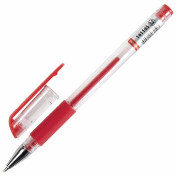 Ручка гелевая красная 0,5мм Number One BRAUBERG 1/12/1728