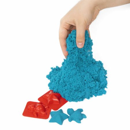 Песок для лепки кинетический 01цв 500г синий 2 формочки BRAUBERG KIDS 1/12