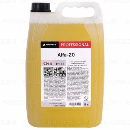 Средство жидкое кислотное концентрат очиститель после ремонта 5л PRO-BRITE ALFA-20 1/4 