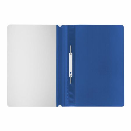 Папка скоросшиватель с прозр верхн лист STAFF синий 1/25