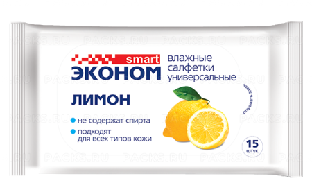 Салфетки влажные Эконом Smart Лимон (15) 1/108