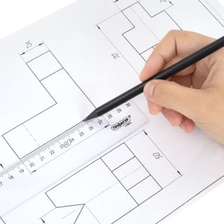 Линейка 30см пластиковая прозрачная бесцветная ПИФАГОР 1/20/960