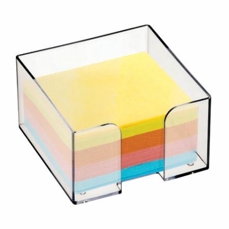 Подставка для бумажного блока пластиковая, 90*90*50 мм, прозрачная, ПЛ61