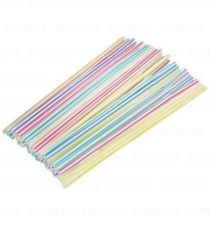 Трубочки для коктейля 210х5 с гофрой полоса (1000шт) 1/12