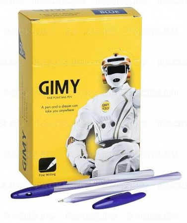 Ручка шариковая синяя 0,6мм игольчатый наконечник Link GIMY 1/50