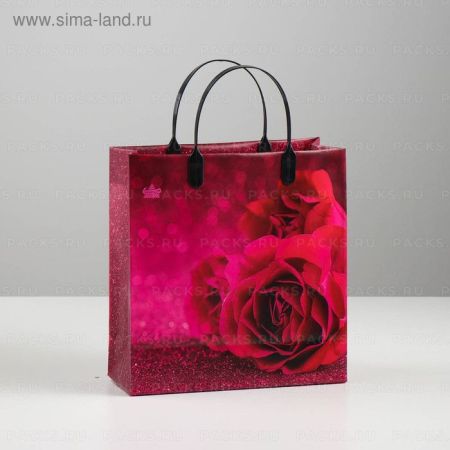 Пакет пластиковый (24х26+10)-140 Малиновые розы ТИКО 1/40