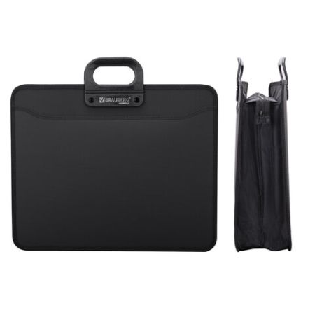 Папка-портфель пласт. БОЛЬШОГО ФОРМАТА BRAUBERG ПОРТФОЛИО А3 (470х380х130мм), 3 отд., черный 1/10