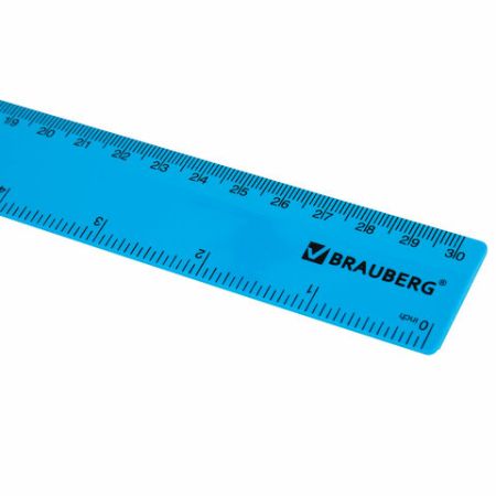 Линейка 30см пластиковая гибкая неоновая ассорти BRAUBERG 1/30 (Клиент)