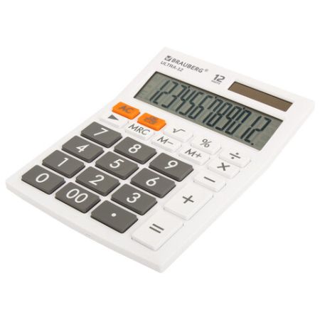 Калькулятор настольный BRAUBERG ULTRA-12-WT 12 разрядов белый 1/20/40 (Клиент)