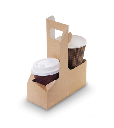 Держатель для стаканов OSQ CUPHOLDER 160х80х80 крафт/белый 25/500 