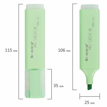 Текстовыделитель МЯТА линия 1-5 мм BRAUBERG Original pastel 1/12 (вывод)